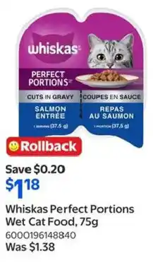 Walmart Whiskas Perfect Portions Wet Cat Food, offer