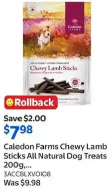 Walmart Caledon Farms Chewy Lamb Sticks All Natural Dog Treats offer