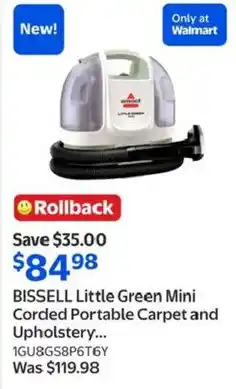 Walmart Bissell little green mini corded portable carpet and upholstery offer