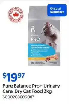 Walmart Pure Balance Pro+ Urinary Care Dry Cat Food offer