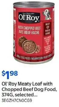 Walmart Ol' Roy Meaty Loaf with Chopped Beef Dog Food offer