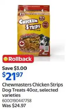 Walmart Chewmasters Chicken Strips Dog Treats offer