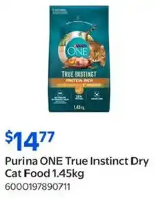 Walmart Purina ONE True Instinct Dry Cat Food offer