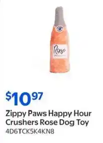 Walmart Zippy Paws Happy Hour Crushers Rose Dog Toy offer