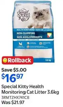 Walmart Special Kitty Health Monitoring Cat Litter offer