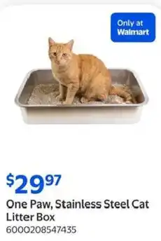 Walmart One Paw, Stainless Steel Cat Litter Box offer