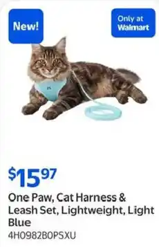 Walmart One Paw, Cat Harness & Leash Set, Lightweight, Light offer