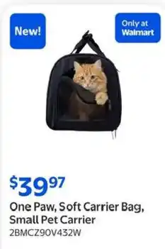 Walmart One Paw, Soft Carrier Bag, Small Pet Carrier offer
