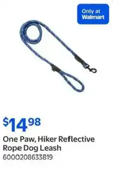 Walmart One Paw, Hiker Reflective Rope Dog Leash offer