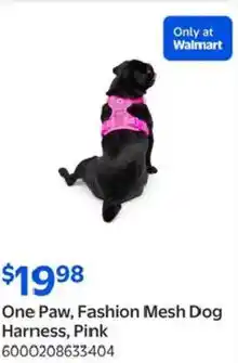 Walmart One Paw, Fashion Mesh Dog Harness, Pink offer