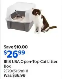 Walmart IRIS USA Open-Top Cat Litter Box offer