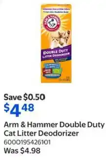 Walmart Arm & Hammer Double Duty Cat Litter Deodorizer offer