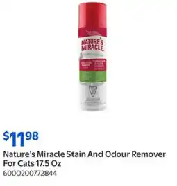 Walmart Nature's miracle stain and odour remover offer