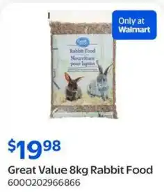 Walmart Great Value Rabbit Food offer