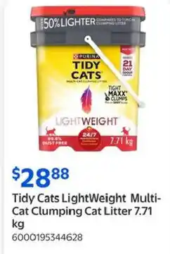 Walmart Tidy cats lightweight multi- cat clumping cat litter offer