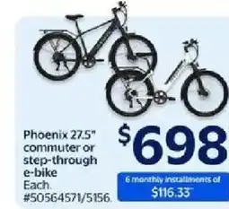Walmart Phoenix 27.5" commuter or step-through e-bike each. offer
