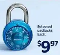 Walmart Selected padlocks Each offer