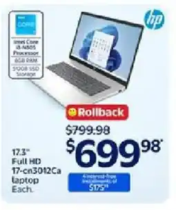 Walmart 17.3" Full HD 17-cn3012Ca laptop Each offer