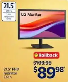 Walmart 21.5" FHD monitor Each offer
