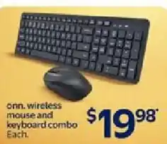 Walmart onn. wireless mouse and keyboard combo offer