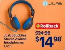 Walmart JLab JBuddies Studio 2 wired headphones offer