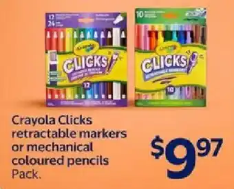Walmart Crayola clicks retractable markers or mechanical coloured pencils offer