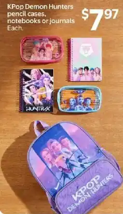 Walmart KPop Demon Hunters pencil cases, notebooks or journals offer