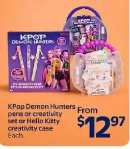 Walmart Kpop demon hunters pens or creativity set or hello kitty creativity case each offer