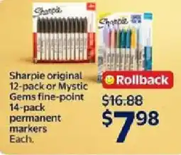 Walmart Sharpie original or Mystic Gems fine-point permanent markers offer