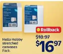 Walmart Hello Hobby stretched canvases offer