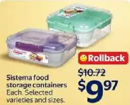 Walmart Sistema food storage containers offer