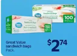 Walmart Great Value sandwich bags offer