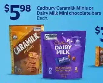 Walmart Cadbury Caramilk Minis or Dairy Milk Mini chocolate bars offer
