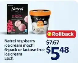 Walmart Natrel raspberry ice cream mochi or lactose free ice cream offer