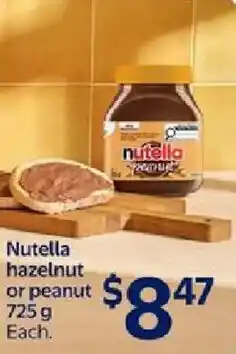 Walmart Nutella hazelnut or peanut offer