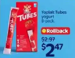 Walmart Yoplait Tubes yogurt offer