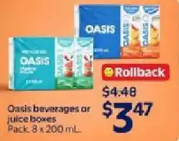 Walmart Oasis beverages or juice boxes offer