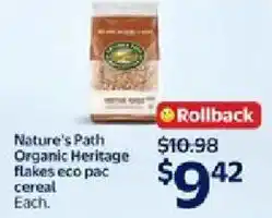 Walmart Nature's Path Organic Heritage flakes eco pac cereal offer