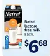 Walmart Natrel lactose free milk offer