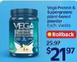 Walmart Vega Protein & Supergreens plant-based powder offer