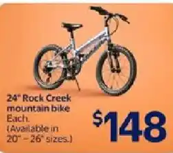 Walmart 24" Rock Creek mountain bike offer