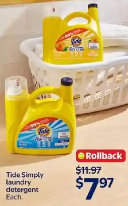 Walmart Tide Simply laundry detergent offer