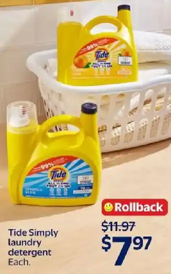 Walmart Tide Simply laundry detergent offer