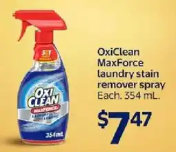 Walmart OxiClean MaxForce laundry stain remover spray offer