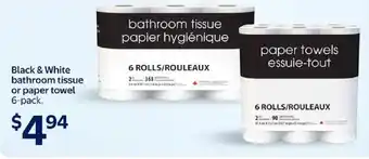 Walmart Black & White bathroom tissue or paper towel offer