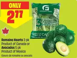 FreshCo Romaine Hearts or Avocados offer