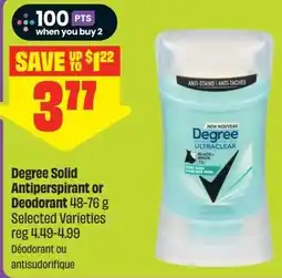 FreshCo Degree Solid Antiperspirant or Deodorant offer