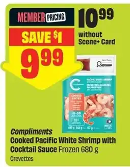 FreshCo Compliments Cooked Pacific White Shrimp with Cocktail Sauce offer