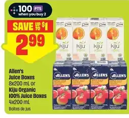 FreshCo Allen's juice boxes or kiju organic 100% juice boxes offer