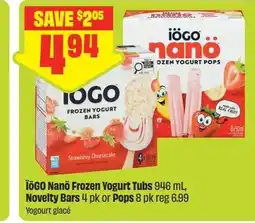 FreshCo Ïögo nanö frozen yogurt tubs, novelty bars or pops offer